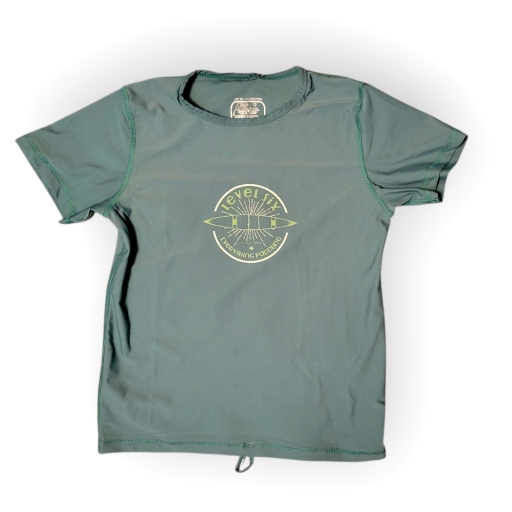 NWT Level Six Kids Swim Rashguard, Green, Size 12